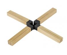 Wenko 54520100 Topfuntersetzer Kreuz Bambus, schwarz, 25,5 x 1,7 x 25,5 cm