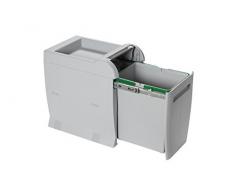 ELLETIPI City PTA 3040b Mülleimer Mülltrennung, ausziehbar für Base, grau, 28 x 42 x 44 cm
