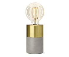 Villeroy&Boch Athen Tischleuchte, Beton, 60 W, Silber, H 14 cm, Ø 8 cm