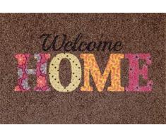 oKu-Tex Fußmatte | Schmutzfangmatte | Deco-Soft Entrance| Welcome Home | Aufdruck | für innen | Eingangsbereich / Haustür / Treppenhaus | rutschfest | 40x60 cm