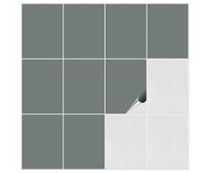 Fliesenaufkleber fÃ¼r Bad und KÃ¼che - 15x20 cm - grau matt - 30 Fliesensticker fÃ¼r Wandfliesen