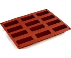 World Cuisine Silikonform mit Antihaftbeschichtung Rechteckig, 12 ct rot