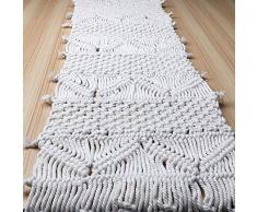 O-heart Makramee-Tischläufer, Boho handgewebt, Hochzeits-Tischläufer mit Quasten, für Schlafzimmer, Küche, Couchtisch, 30 x 180 cm