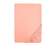 biberna 0077144 Feinjersey Spannbetttuch (Matratzenhöhe max. 22 cm) (Baumwolle) 140x200 cm -> 160x200 cm, hellrosa