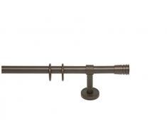 indeko VERUS, Gardinenstange Ø 20 mm aus Metall auf Maß, 1-Lauf, rost, Komplettset mit Zubehör