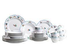Mäser, Serie Vieux Jardin, Kombiservice 30-teilig, Porzellan Geschirr-Set für 6 Personen