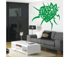 INDIGOS 4052166189675 Wandtattoo w966 Blatt Spinne Wandaufkleber 80 x 77 cm, türkis