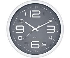 Postershop ZH10086-9U Wanduhr, Plastik, Grey, 40 x 40 x 4 cm