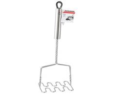 FACKELMANN Kartoffelstampfer 27 cm Premium, für feines Kartoffelpüree, Potato Masher, Stampfer für Püree oder Gemüse (Farbe: Silber), Menge: 1 Stück