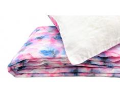 JOWOLLINA 100% Leinen Stonewashed Wende Bettwäsche-Set Doubleface (135x200 cm, 80x80 cm, Watercolor Flowers)