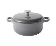 BergHOFF Gem Gusseisen Kochtopf mit Deckel 6.8 Liter, 28 cm, grau