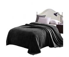 Exclusivo Mezcla Große Flanell-Samt Decke und Bettdecke - Verschiedene Größen und Farben Modern King(90x104) grau