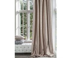 Eurofirany Blickdicht Vorhang Satin Silberdruck Kräuselband Schimmernd 230 g/m2 1 STK. Zweiseitig Glamour Wohnzimmer Schlafzimmer, Rosa+Silber, 140x270 cm