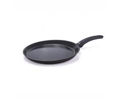 Berndes Pfanne mit flachem Rand für Crêpes und mehr 28 cm, Induktionsgeeignet, Aluminium, schwarz, 011289, Antihaft
