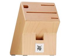 WMF Messerblock ohne Messer, unbestückt, Holz, Buchenholz leer, für 3 Messer, 1 Wetzstahl