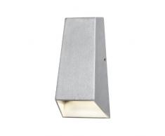 Konstsmide Imola 7911-310 Wandleuchte HighPowerLED B: 9cm T: 6,5cm H: 17cm / 2x3W / IP44 / Aluminium / silbergrau