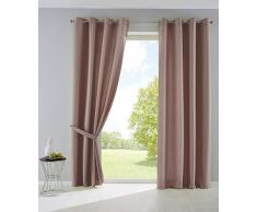 2er Set Vorhänge Blickdicht Gardinen Matt Lichtdurchlässig »Palermo« mit Ösen und Raffhalter Dekoschal HxB 175x140 cm Taupe, 10000265-2