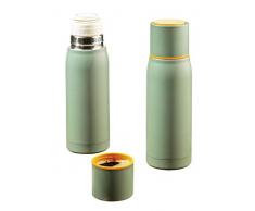 Esmeyer Isolierflasche GROENLAND, aus doppelwandigem Edelstahl, Höhe 245 mm, Durchmesser: ca. 72 mm Isolierkanne, grün, 7.6 x 7.6 x 23.5 cm