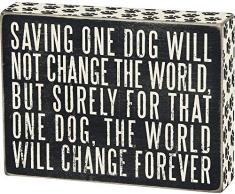 Primitives by Kathy 23059 Classic Blechschild, Saving One Dog