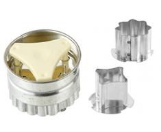 Zenker Patisserie, Ausstechförmchen Kekse, Motiv Linzer-Plätzchen, Menge: 1 x Ausstecher-Set, 4 Teile, Edelstahl, Silber, 5,5 cm