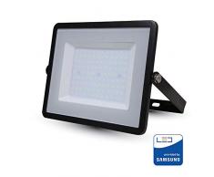 V-TAC VT-100 LED Flutlicht Samsung Chip, 6400K, 8000lm, IP65, 100 Watt, A+, Die Cast Aluminium, W, schwarz, 100W