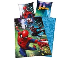 Bettwäsche Spiderman, Kopfkissenbezug 80x80cm, Bettbezug 135x200cm, Renforce, mit Marken-RV