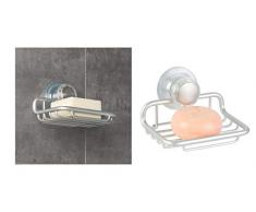 iDesign 20110EU Metro Rostfreie Aluminium Turn-N-Lock-Saugnapf Seifenschale für Bad Dusche, 14,15 x 11,33 x 8,92 cm, silber, Metall