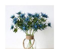 Künstliche Distel Spray Eryngo Fake Eryngium Foetidum Simulation Seehelen für Hochzeit Blumenstrauß Dekoration Home Decor blau