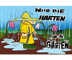 Schatzmix Spruch Nur die Harten sind im Garten Metallschild 20x30 tin Sign Blechschild, Blech, Mehrfarbig, 20x30 cm