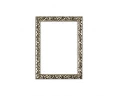 Bilderrahmen in Silber - 12 x 10 zoll - Antik-Look mit Verzierungen / Posterrahmen / Fotorahmen aus bruchsicheren Plexiglas aus Styrol für hohe Klarheit & Rückwand aus MDF