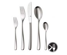 WMF Vision Besteckset, 6 Personen, 24-teilig, eingesetzte Messerklinge, Cromargan protect Edelstahl mattiert, extrem kratzbeständig, spülmaschinengeeignet