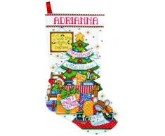 Design Works Kreuzstichvorlage, Weihnachtsstrumpf, Motiv schläfrige Maus, Mehrfarbig