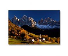 Premium Textil-Leinwand 90 x 60 cm Quer-Format St. Magdalena mit Geislerspitzen | Wandbild, HD-Bild auf Keilrahmen, Fertigbild auf hochwertigem Vlies, Leinwanddruck von Judith Kuhn