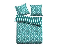 TOM TAILOR Unisex Heimtextilien & Bettware Gemusterte Wende-Bettwäsche Blue-Bird/Blue,135/200