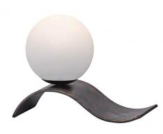 Trio Leuchten Lara 508400162 Tischleuchte, Metall, Kupferarbig antik, Glas weiß