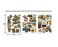 Walltastic Motiven aus My 1st JCB Wandaufkleber, Polypropylene, Multi, 10 Large Sheets
