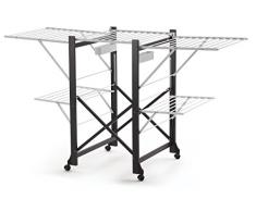 ARREDAMENTIITALIA Arredamenti Italia Wäscheständer GABBIANO, Holz - Zusammenklappbar - Ausziehbar - 30 mt Leine - Farbe: Wengè AR-It il Cuore del Legno