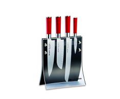 Dick Messerblock 4 Knives 5-teilig Red Spirit (Kochmesser, Santoku Messer, Brotmesser, Officemesser) 8177200