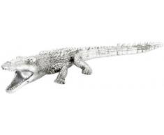 Kare Deko Figur Krokodil Big, silberne, groÃe Tierfigur in Form eines Krokodils, Accessoires für den Esstisch, (H/B/T) 9 x 23 x 70 cm