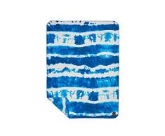 Slowtide Regime Fleecedecke, 100% recycelte Materialien, wendbares Design, Übergröße 50 x 66 cm blau