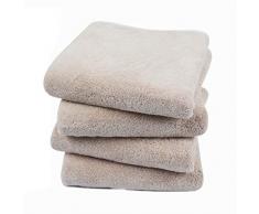 KinHwa 4er Pack Microfaser Handtücher, Stark Wasserabsorbierendes Mikrofaser Handtuch, Mikrofaser Badetuch, Super Weich Duschtücher, Schnelltrocknend & Saugstark, 40cm x 76cm, Hellbraun