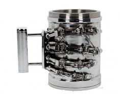 Nemesis Now Terminator 2 Bierkrug, 17 cm, mit Edelstahleinsatz, silberfarben