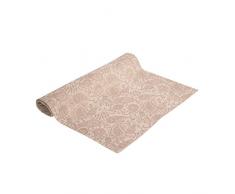 Vaitkute 111033 Jacquard Tischläufer Agila 47 x 145 cm, Hohlsaum, Paisleymuster, 100% Leinen, 60 Celsius waschbar, 240 g/m2, natur / weiß