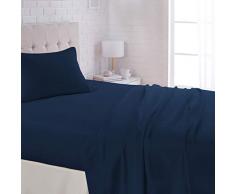 AmazonBasics Bettwäsche-Set aus Mikrofaser, leicht, superweich, pflegeleicht, mit 40,6 cm tiefen Taschen 1er-Pack Twin XL Marineblau