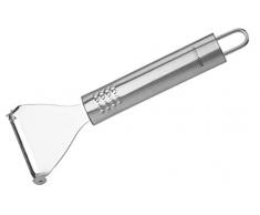 Fackelmann Ziehschäler OVALGRIFF, Universalschäler aus Edelstahl, robuster Schäler für Gemüse und Obst mit scharfer Klinge (Farbe: Silber), Menge: 1 Stück