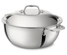 All-Clad 4500 Stainless Steel Holländischer Topf 5,2 L, 26,7 cm, induktionsgeeignet, Edelstahl