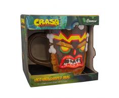 Crash Bandicoot 3D Tasse Uka Uka braun, handbemalt, aus 100 % Keramik, Fassungsvermögen ca. 315 ml..