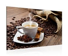 Runa Art Bild Küche Kaffee Wandbild Vlies - Leinwand Bilder XXL Format Wandbilder Wohnzimmer Wohnung Deko Kunstdrucke Braun 1 Teilig - Made in Germany - Fertig Zum Aufhängen 501814a