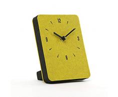 thehaki Dekorative Wanduhr, geräuschlos und nicht tickend, Quarzuhr, PU Leder, leicht 0,4 lb rund 22,9 cm. Mini (Felt Type 5x7) Yellowgreen