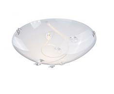 Globo Wandleuchte chrom, opal, klar,mit Kristallen klar, L x H: 200 x 220, exklusiv 1 x E27 60 W, 230 V 40405W